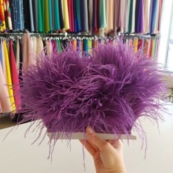 Перья на тесьме 13-15 см "Фиолетовый"
